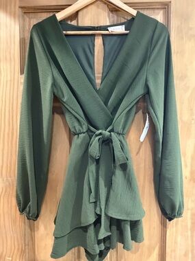 Altar'd State Olive Green Romper Dress